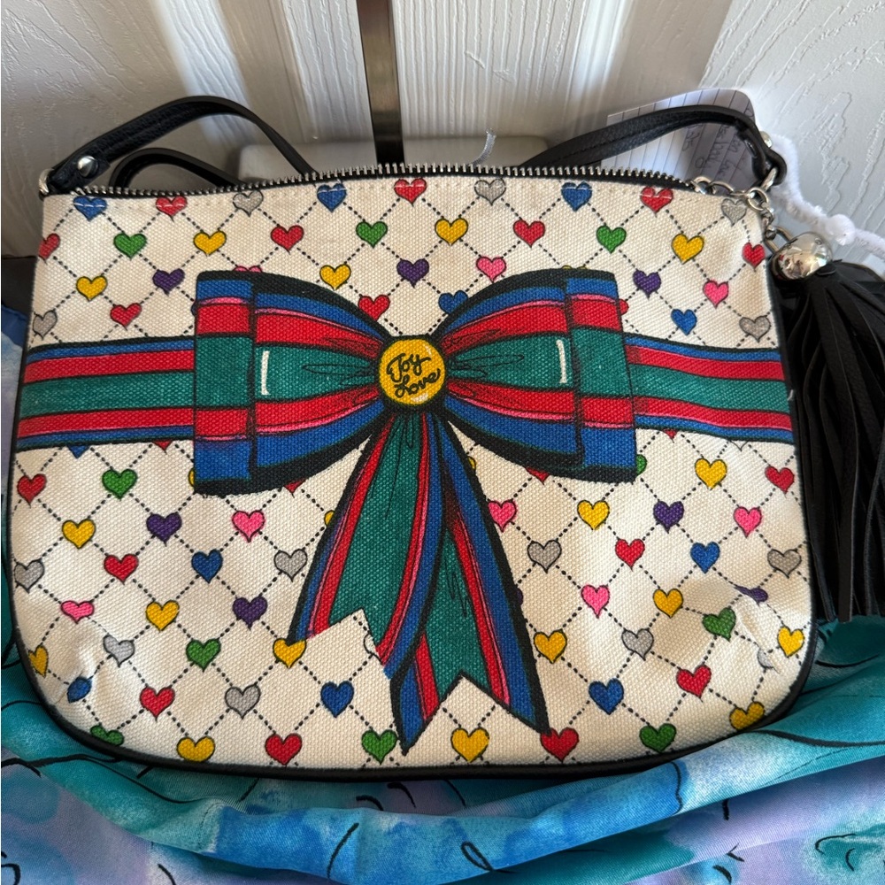 NWOT Brighton Heart Pattern Bag with Bow Design